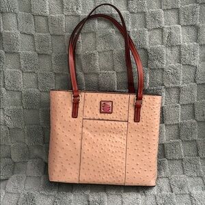 Dooney & Bourke Beige Ostrich-Embossed Bag
